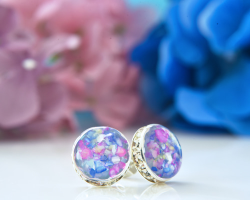 6月限定】紫陽花の花手水：ピアス/イヤリング【受注製作】 ピアス