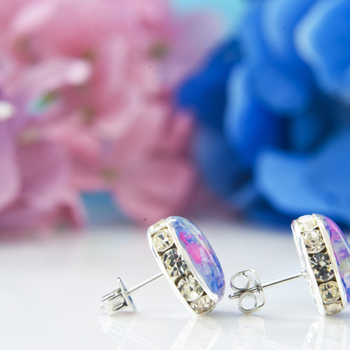 6月限定】紫陽花の花手水：ピアス/イヤリング【受注製作】 ピアス