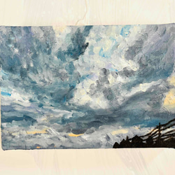 16×23㎝「痒い背中」サムホール・油彩・原画 N 絵画 かいがのみせ