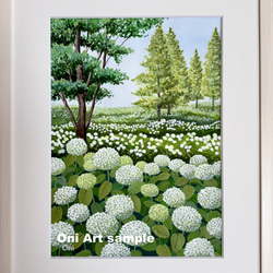 花の咲く路地06」透明水彩画 原画 風景画 額縁付 F4サイズ 絵画 Oni