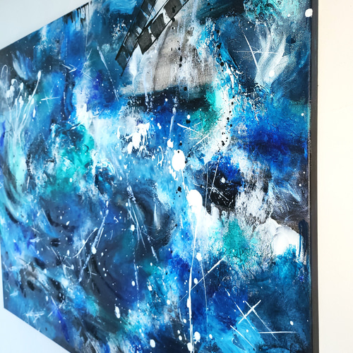 高度六000からの蒼 / 抽象画 65×90㎝ キャンバス 原画 モダンアート