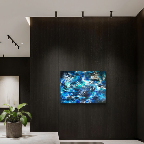 高度六000からの蒼 / 抽象画 65×90㎝ キャンバス 原画 モダンアート