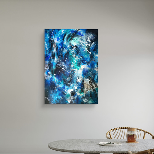 高度六000からの蒼 / 抽象画 65×90㎝ キャンバス 原画 モダンアート