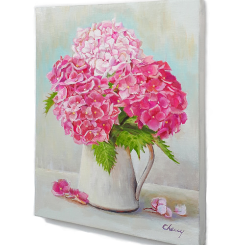 一点物】『 6月の花明かり 』油絵 F3号 油彩 絵画 原画 インテリア