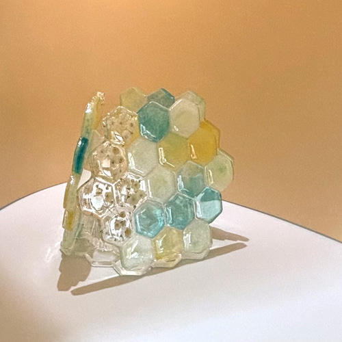 レジン 花瓶・ドライフラワーベース】Hex Bloom 六角形インテリア