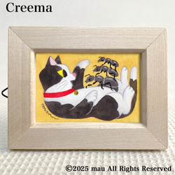 6/2迄SALE】原画「ハチワレ猫と蟻ブレーメン」 ふしぎなねこのアート