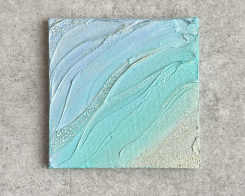 アクリル画テクスチャーアートno.32海波打際砂浜絵画抽象画キャンバス