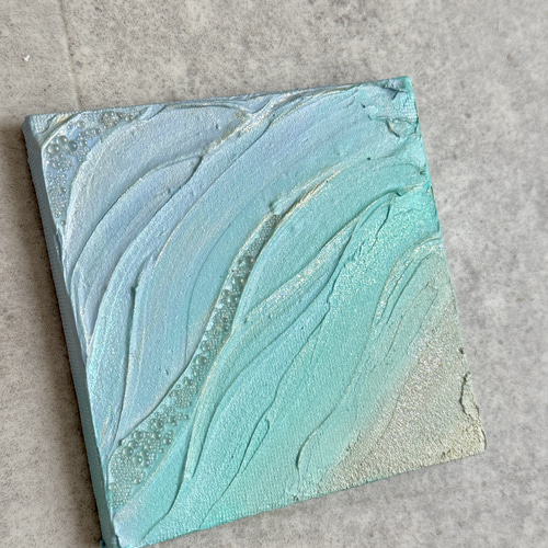 アクリル画テクスチャーアートno.32海波打際砂浜絵画抽象画キャンバス