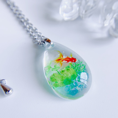 金魚デザインのペンダント 涼やか金魚のネックレス ネックレス・ペンダント momoxx 通販 20851581
