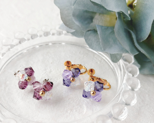 Hydrangea Beads Pierce/Earring イヤリング・ノンホールピアス Cherie