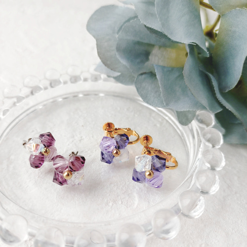 Hydrangea Beads Pierce/Earring イヤリング・ノンホールピアス Cherie