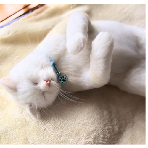 羊毛フェルト うちの子オーダー へそ天ポーズでお昼寝 羊毛フェルト