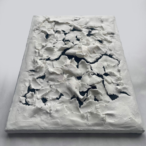 黒と白の立体的なアート 抽象画 絵画 壁掛け テクスチャ―アート
