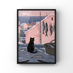 絵画。壁掛け原画【素敵なピアノ曲と椅子の上で寝たい猫】 絵画。壁掛け原画【素敵なピアノ曲と椅子の上で寝たい猫】 絵画 アカザ