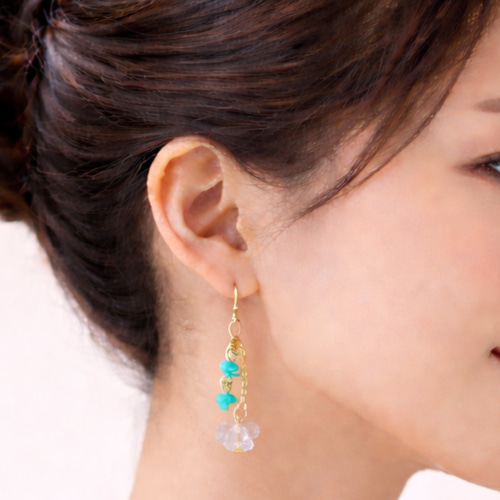 美品【新品未開封】Ado イヤリング ピアス ブレスレット　コンパクト　４セット お得】ターコイズアクセサリーセット｜ピアスとブレスレットの