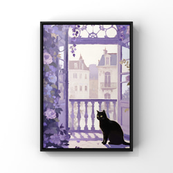 絵画。壁掛け原画【素敵なピアノ曲と椅子の上で寝たい猫】 絵画 アカザ