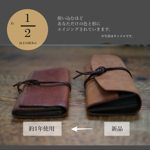 guruguru長財布 ブルー］春財布 本革手縫い 大容量 紐 グルグル 革財布