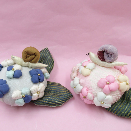 ムッチ様専用 紫陽花 あじさい つまみ細工 ちりめん細工 青系