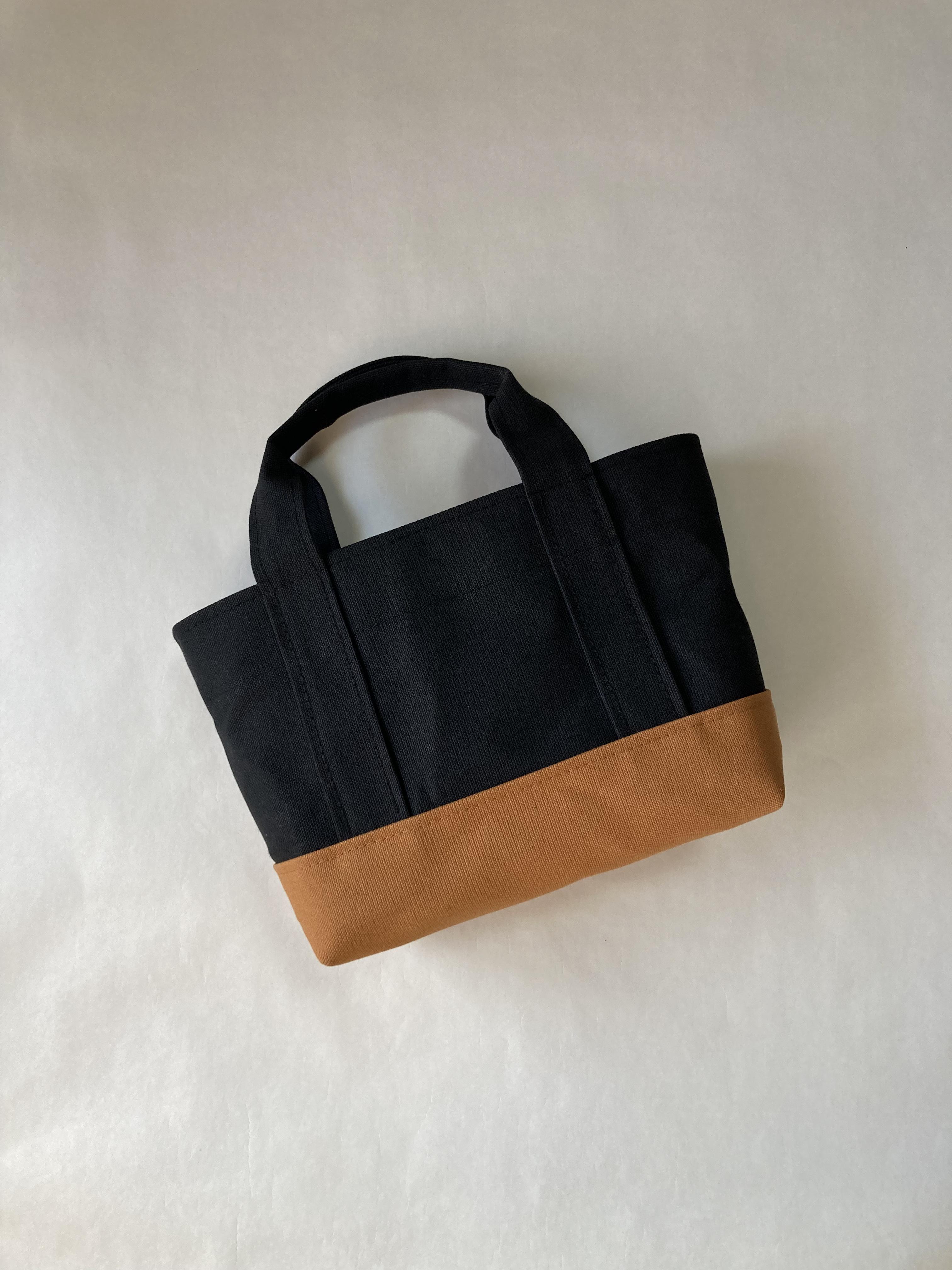 (S)少しだけ自分へのご褒美ミニトート「the bottom」( ブラック×キャメル )