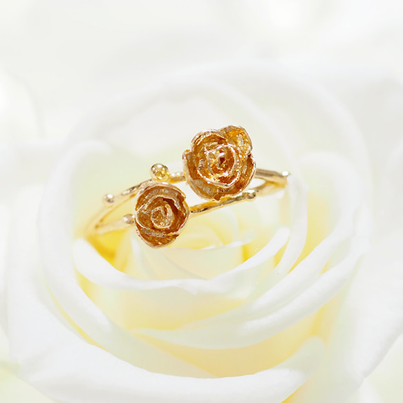 玫瑰造型戒指(gold) 第2張的照片