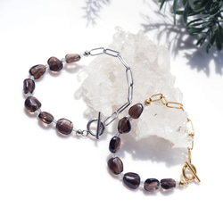 煙晶和醫用不銹鋼鏈手鍊 - Kokage 第2張的照片