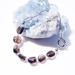 煙晶和醫用不銹鋼鏈手鍊 - Kokage 第1張的照片