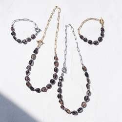 煙晶和醫用不銹鋼鏈手鍊 - Kokage 第6張的照片