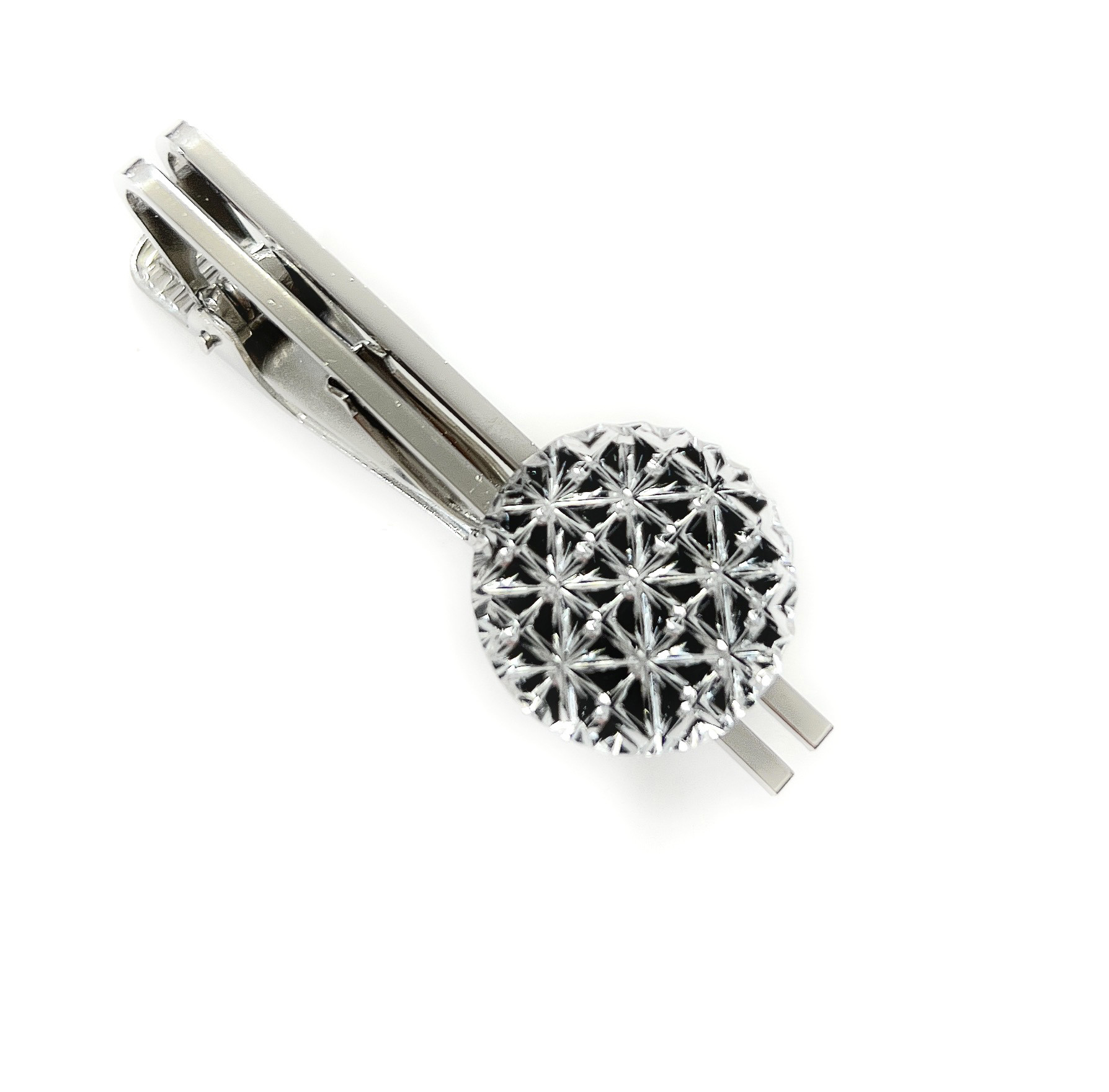 東京切子タイピン　麻乃葉　ブラック(手磨き）