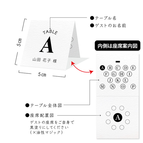 会場全体図／座席配置図付き エスコートカード CROE 3枚目の画像