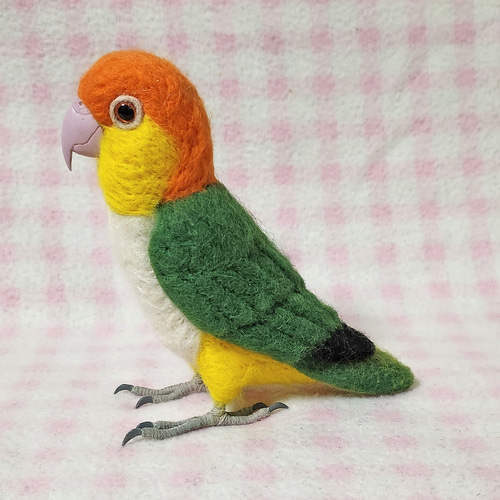 ライフサイズ♪ シロハラインコ 羊毛フェルト 羊毛インコ 受注