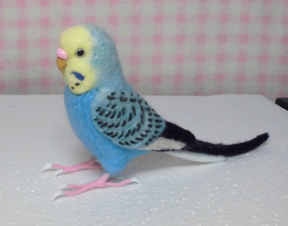 ***現實大小♪虎皮鸚鵡2☆羊毛氈***Budgerigar2 第3張的照片