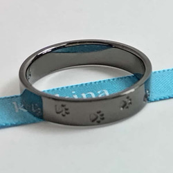 KUROnokk-4c 猫の足跡リング ブラックロジウムコーティング クロネコリング 6枚目の画像