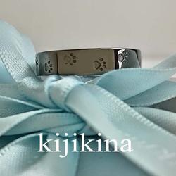 KUROnokk-4c 猫の足跡リング ブラックロジウムコーティング クロネコリング 10枚目の画像