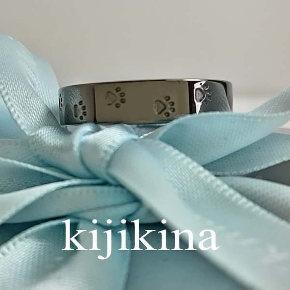 KUROnokk-4c 猫の足跡リング ブラックロジウムコーティング クロネコリング 10枚目の画像