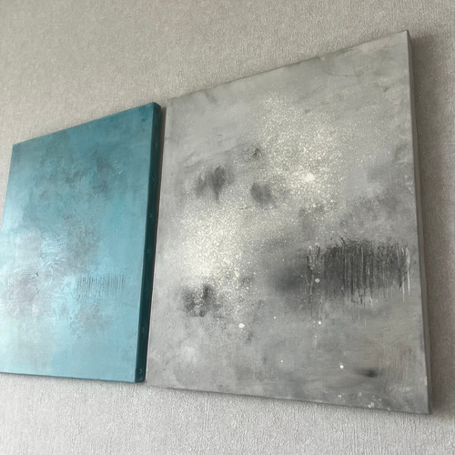 ２枚set モダンアート　現代アート　テクスチャーアート　アートパネル　抽象画 2枚セット モダンアート 24×24㎝ 現代アート テクスチャーアート