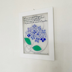 淺藍色繡球花彩色玻璃風自然光環 第9張的照片