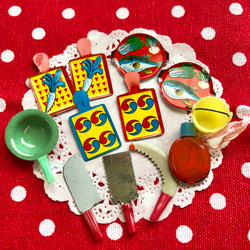 昭和レトロ☆当時もの☆小さなブリキのおままごとセット その他素材