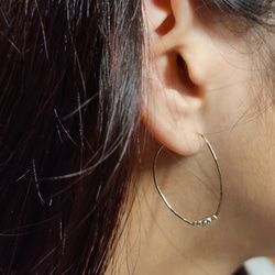 k14gf 管狀方形耳環 第7張的照片