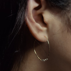 k14gf 管狀方形耳環 第6張的照片