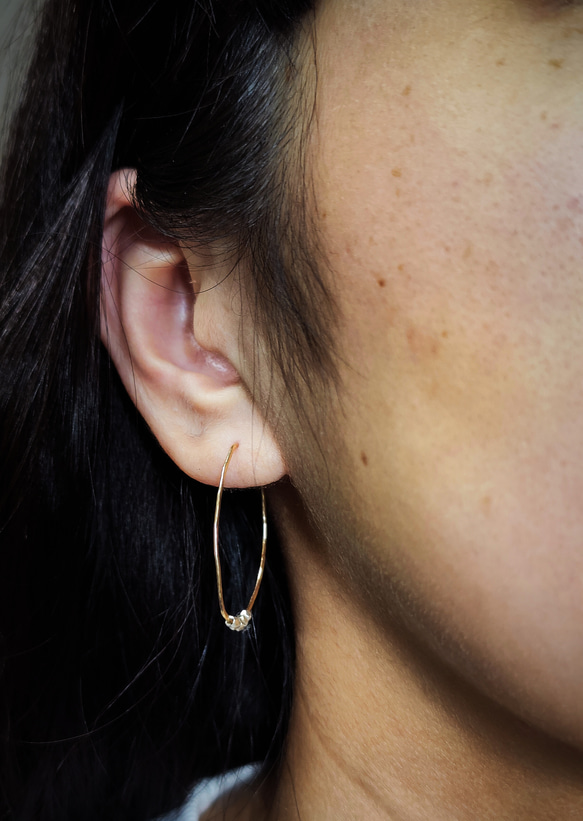 k14gf 管狀方形耳環 第8張的照片