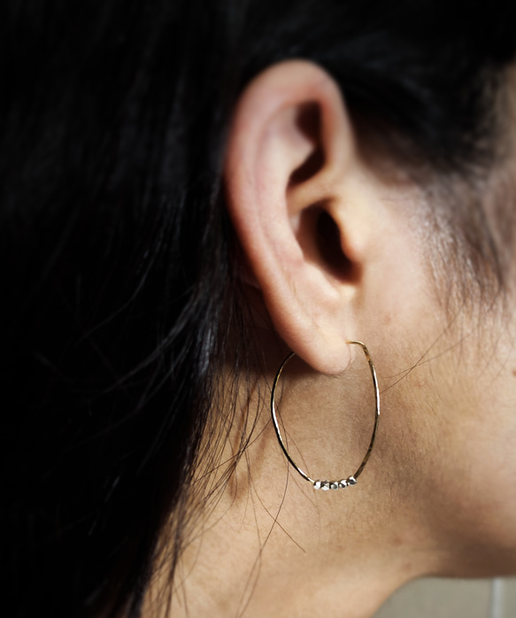 k14gf 管狀方形耳環 第9張的照片