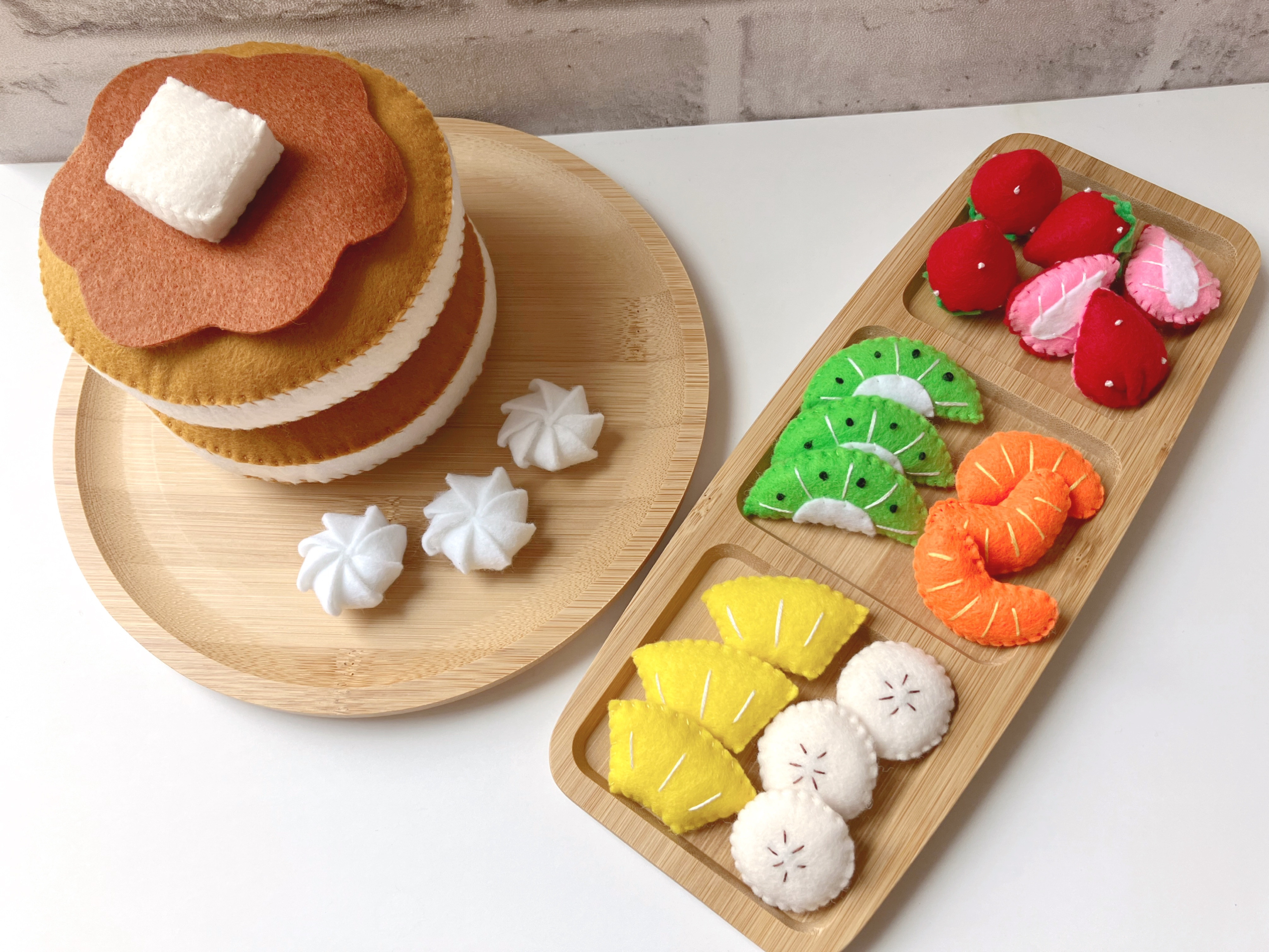 受注製作♡送料無料】フェルト おままごと パンケーキ おもちゃ