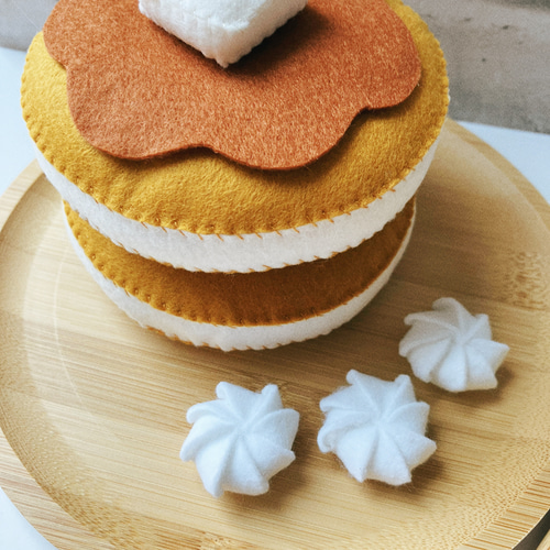 受注製作♡送料無料】フェルト おままごと パンケーキ おもちゃ