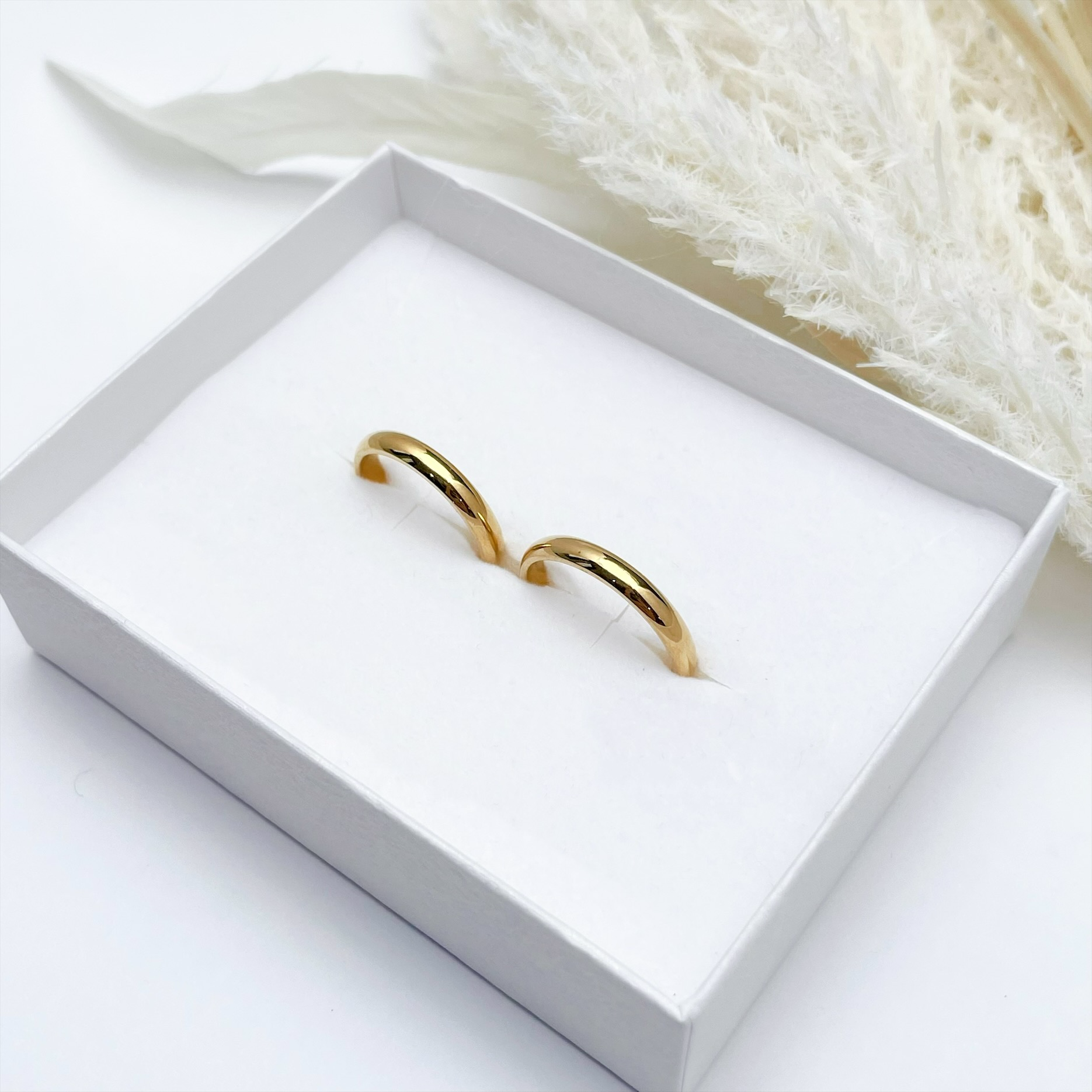 『幸運を呼ぶゴールドリング』ゴールド ペアリング マリッジリング 結婚指輪 ステンレス 名入れ 刻印 ギフト