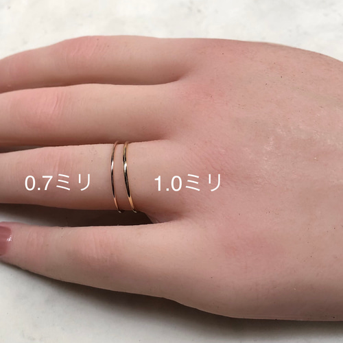 世界一細い PT900 極細甲丸（0.7mm／1.0mm）鍛造・職人手作り K18可