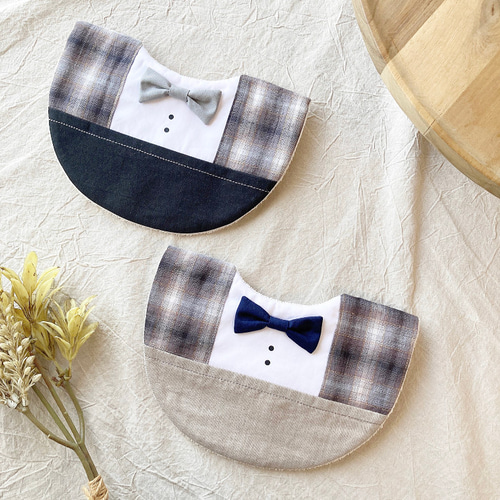 なりきりフォーマルスタイ＊ スーツ スタイ・よだれかけ 手づくり小物  