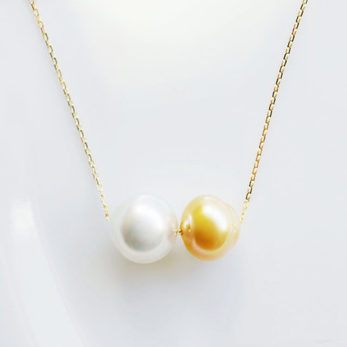 新品】K18 白蝶真珠10.5mm ダイヤモンド0.057ct ネックレス k18白蝶