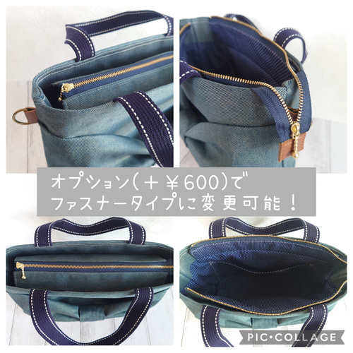 デニムリメイクプリント × ダルメシアン ♡ 三角マチミニトート