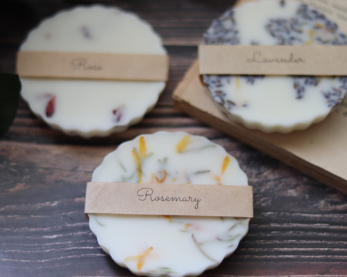 card_ya 蜜蝋のボタニカルタブレット キャンドル アロマタブレット【1個】 キャンドル・キャンドルホルダー lala salama