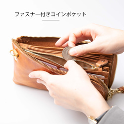 【在庫限りのビッグセール】お財布とバッグ機能がこれひとつで 馬革 お財布 バッグ サコッシュ JAW009 6枚目の画像